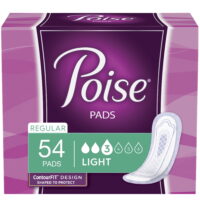 Poise Pads Women's Light - Regular Postpartum Incontinence Pads, 54 Count