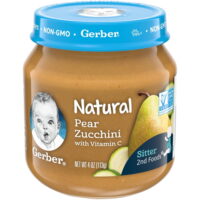 Gerber Natural Stage 2 Baby Food, Pear Zucchini, 4 oz, Jar (Pack of 10)