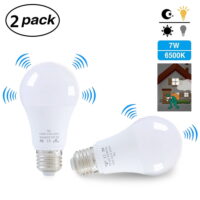 Aibecy 2 Pcs 7W E27/E26 LED Light Bulb with Motion Sensor Smart Light Sensor