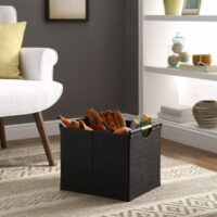 Better Homes & Gardens Black Weave Storage Bin with Wood Handle's