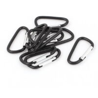 Unique Bargains Hiking Camping D-Ring Carabiner Keychain Spring Hook Key Black 10pcs
