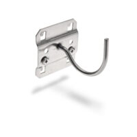 Triton Products Stainless Steel LocHook 2-1/4'L Curved 2'ID Stainless Steel Pegboard Hook for Stainless Steel LocBoard, 3pk
