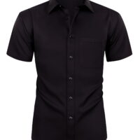 Alimens & Gentle Short Sleeve Dress Shirts for Men Stretch Casual Button Down Shirt