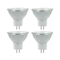 Sterl Lighting - Pack of 4 MR11 Clear Fiber With UV Glass Cover Guard, Halogen Light Bulb, 5 Watt, 6V, GZ4 Base, 2700K, 60 Lumens, 2000 Hours