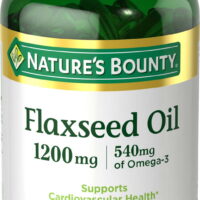 Nature's Bounty Flaxseed Oil Softgels, 1200 Mg, 125 Ct