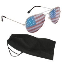 American Flag Pilot Sunglasses Classic Adult Size UV Protection US Shades Silver