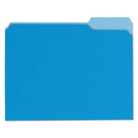 File Folders, 1/3 Cut One-Ply Top Tab, Letter, Blue/Light Blue, 100/Box -UNV10501