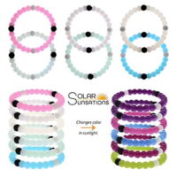 6 pcs vsco bracelets for teen girls, uv solar reactive silicone visco bracelet pack, cute bracelets for kids change color in the sun, vsco girl stuff, birthday party favors gifts (solar - fortune)