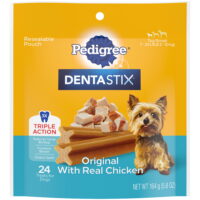 PEDIGREE DENTASTIX Original Flavor Dental Bone Treats for Toy/Small Dogs, 6 oz. Pouch (24 Treats)