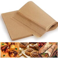 Parchment Paper Baking Liners Sheets, 100 Pcs Precut 8x12 Inches Non-stick Wax Paper for Cook, Grill, Steam, Pans, Air Fryers, Hamburger Patty Paper (Brown)