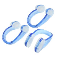 3 x Diving Swimming PVC Silicone Nose Clip Clear Blue for Unisex