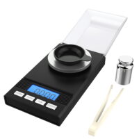 Weigh Milligram Scale Digital Pocket Scale, Homgeek Mini Jewelry Gold Powder Weigh Scales with Calibration Weights Tweezers, Weighing Pans, Wind-Shelter, LCD Display, Auto Power-off Function