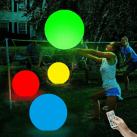 Pool Toys Glow 16'' Beach Ball 13 Colors Changing LED Light Up Glow in The Dark Home Patio Garden Swimming Party Floating Inflatable with Remote Decorations(1 PCS)