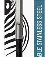 Zebra F-301 Compact Ballpoint Stainless Steel Capped Pen, Fine Point, 0.7mm, Black Ink, 1-Count
