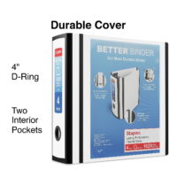 Staples Better 4-inch 3 Ring View Binder White 1618005