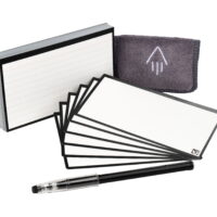 Rocketbook Cloud Cards, Includes 1 Pilot FriXion Pen and 1 Microfiber Cloth College Ruled, 40 Pack (3' x 5') Black
