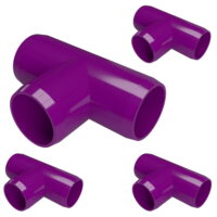 FORMUFIT PVC Fitting, Standard Tee , Furniture Grade, 1-1/4' Size, Purple, 4-Pack (F114TEE-PU-4)