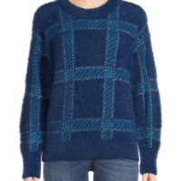 Time and Tru Women's Eyelash Patterned Pullover