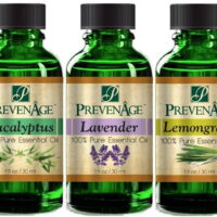 Essential Oil Gift Set of 3 Aromatherapy 30 mL / 1 Oz - Eucalyptus, Lavender and Lemongrass - Premium Grade - 100% Pure Therapeutic Grade Essential Oils by PrevenAge Made in USA Pack of 3