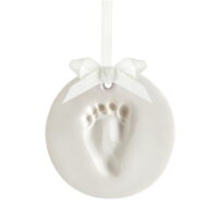Baby Handprint & Footprint Kit Clay Hand Print Picture Frame for Newborn - Best New Mom Gift - Foot Impression Photo Keepsake for Girl & Boy - White Feet Imprint Mold