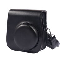For Fujifilm Instax Mini 11 Camera Case, Protective Soft PU Leather Carrying Case with Pocket & Adjustable Removable Shoulder Strap, Black by Insten