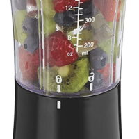 Hamilton Beach Personal Blender for Shakes and Smoothies with 14oz Travel Cup and Lid, Black (51101AV) | 1 Jar