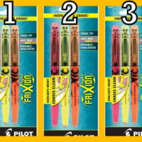 Value Pack of 3 sets Pilot FriXion Light Erasable Highlighters, Chisel Point, 3-Pack, Assorted Colors, Yellow/Pink/Orange (46507) 9 total highlighters