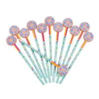 Donut Party Pencils W/ Erasers - Party Favors - 12 Pieces