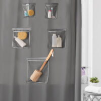 Better Homes & Gardens Gray Heavyweight Solid Print PEVA Shower Liner with 5 Mesh Pockets and 2 Adhesive Clips, 72' x 72'