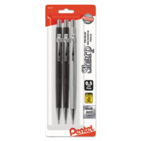 Pentel Sharp Mechanical Drafting Pencil, 0.5 mm, Assorted Barrels, 3 Per Pack
