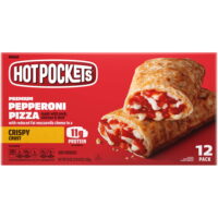 Hot Pockets Pizza Pocket Pepperoni Pizza Crispy Crust Frozen Snacks, 12 Count Box 54 oz