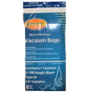 Replacement For Kenmore Type M - 51195 Magic Blue Canister Allergen Vacuum Bags 609323 and 54323 pack of 10