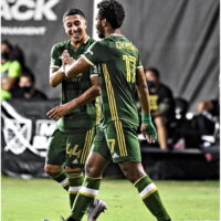 Jeremy Ebobisse Portland Timbers Unsigned MLS is Back Semi-Final Header Goal Celebration Photograph