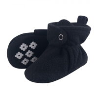 Little Treasure Baby and Toddler Cozy Fleece Booties, Black, 6-12 Months