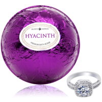 Bath Bomb with Size 8 Ring Inside Hyacinth Extra Large 10 oz. Made in USA