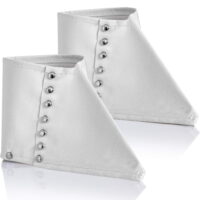 Skeleteen Costume White Gangster Spats - Roaring 20s Steampunk Dress Up Faux Leather Costume Shoe Cover White Spats with Silver Studs for Adults and Kids