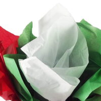 Red, Green & White Christmas Solid Tissue Paper (40 Sheets of Each) 120 Sheets