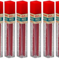 6 Tubes Pentel Ppr7 Red .7mm Lead 72 Sticks of Lead