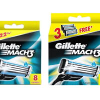 Gillette Mach3 Refill Razor Blade Cartridges, 2 Count (Pack of 4) + Yes to Tomatoes Moisturizing Single Use Mask