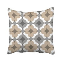 WinHome Decorative Tan and Gray Floral Clover Pattern Pillow Decorative Throw Pillow Cover Cushion Case Pillow Case Size 18x18 inches Two Side