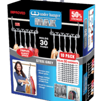 Wonder Hanger Max, Steel Grey, 10 Pack