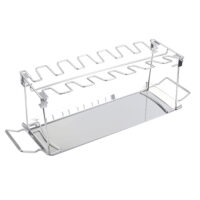 Chicken Wing Leg Rack 14 Slots Stainless Steel Vertical Roaster Stand & Drip Pan for Cooking Vegetables in BBQ Juices for Grill Smoker Or Oven