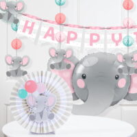 Enchanting Elephant Girl's Birthday Party Decoration Kit
