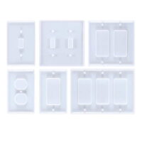 6 Pack Light Switch Cover Resin Silicone Molds, Standard Switch Socket Epoxy Moulds, Wall Plate Casting Mold For Diy Switch Covers, Socket Bottoms, Home Decor