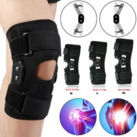 Dazone Hinged Knee Brace, Adjustable Open Patella Support Wrap Compression Stabilizer Wrap for Men Women, Left or Right Knee,for Running, Athletic Tear and Arthritis Joint, 18.5-19.7 in, XL