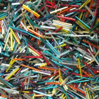 Color Mix Silver Lined, Metallics, Opaques Bugle Beads Czech Glass 25mm 1' Extra Long