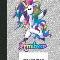 Weezag Dot Grid Paper Notebook: AMBER Unicorn Rainbow (Paperback)