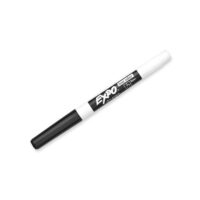 5PK Dry Erase Marker, Fine Point, Black Ink