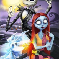 HsdsBebe Halloween Diamond Painting Kits for Adults, Skull Jack and Sally Diamond Art,Gem Art Craft for Kids
