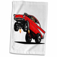3dRose illustration of a drag racing 57 tri five in a wheelie at the strip - Towel, 15 by 22-inch